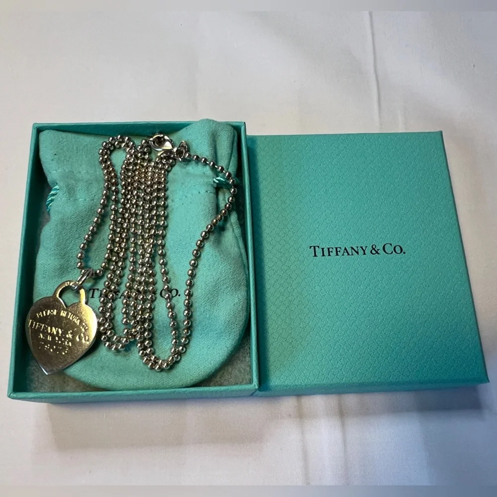 Tiffany & Co. Return to Tiffany Heart Dog Tag Necklace 34" - Picture 7 of 7